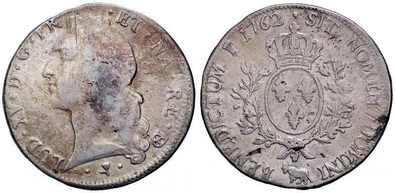ESTERE - FRANCIA - Luigi XV (1715-1774) - Scudo 1762 AG
qBB