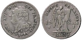 ESTERE - FRANCIA - Luigi XVI (1774-1792) - 15 Sols 1791 I Kr. 90 AG
BB