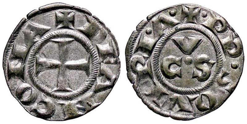 ZECCHE ITALIANE - ANCONA - Repubblica (Sec. XIII-XIV) - Denaro - Croce patente e...