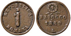 ZECCHE ITALIANE - ANCONA - Repubblica Romana (1848-1849) - Baiocco 1849 Pag. 8; Mont. 69 CU
BB