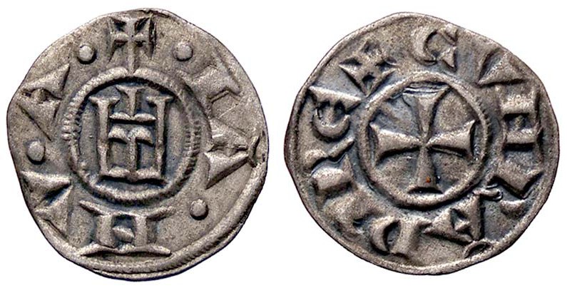 ZECCHE ITALIANE - GENOVA - Repubblica (1139-1339) - Denaro - Castello /R Croce p...