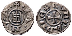 ZECCHE ITALIANE - GENOVA - Repubblica (1139-1339) - Denaro - Castello /R Croce patente CNI 1/69; MIR 16 (MI g. 0,8)
qSPL
