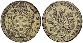 ZECCHE ITALIANE - LIVORNO - Ferdinando II (1621-1670) - Pezza della rosa 1665 - Stemma coronato /R Pianta di rose fiorite CNI 46/47; MIR 61 RR AG Da m...
