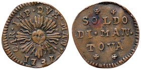 ZECCHE ITALIANE - MANTOVA - Carlo VI d'Asburgo (1707-1740) - Soldo 1731 CNI 2/3; MIR 756/1 CU
qSPL