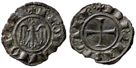 ZECCHE ITALIANE - MESSINA - Federico II (1197-1250) - Denaro (1245) - Aquila coronata /R Croce patente Spahr 133; MIR 99 (MI g. 0,62)
BB+