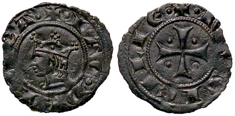 ZECCHE ITALIANE - MESSINA - Giacomo d'Aragona (1285-1296) - Denaro - Testa coron...