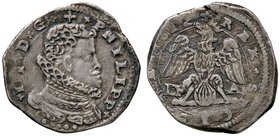 ZECCHE ITALIANE - MESSINA - Filippo III (1598-1621) - 4 Tarì 1612 - Busto a d. /R Aquila ad ali spiegate Spahr 29/31; MIR 345/7 (AG g. 10,43)Sigle DF ...