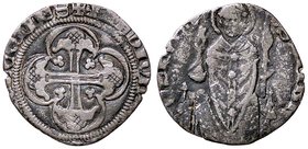 ZECCHE ITALIANE - MILANO - Azzone Visconti (1329-1339) - Grosso da 2 soldi - Croce gigliata /R San Ambrogio in trono Crippa 2; MIR 87/1 (AG g. 1,91) T...
