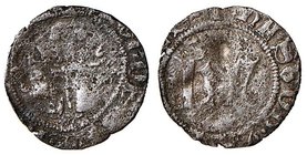 ZECCHE ITALIANE - MONZA - Estore Visconti (1407-1413) - Trillina - Croce gigliata /R HE nel campo CNI 67/77; MIR 782 RRR (MI g. 0,36)
B/MB