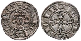 ZECCHE ITALIANE - NAPOLI - Carlo II d'Angiò (1285-1309) - Denaro regale - Testa coronata del re di fronte /R Croce gigliata P.R. 4; MIR 25 NC (MI g. 0...