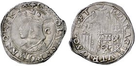 ZECCHE ITALIANE - NAPOLI - Carlo V (1516-1556) - Carlino - Busto giovanile coronato a s., dietro la testa, G /R Stemma a tutto campo inquartato P.R. 2...