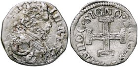 ZECCHE ITALIANE - NAPOLI - Filippo III (1598-1621) - Carlino 1621 - Busto radiato a d. /R Croce potenziata P.R. 19a; MIR 211/3 AG Sigle FC/C dietro la...