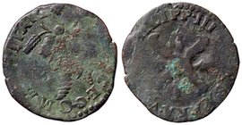 ZECCHE ITALIANE - NAPOLI - Filippo III (1598-1621) - Tornese 1599 - Due bastoni in croce /R Cornucopia P.R. 40; MIR 221 RRR (AE g. 4,86)
B/MB