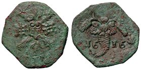 ZECCHE ITALIANE - NAPOLI - Filippo III (1598-1621) - Tornese 1616 - Due bastoni incrociati a due pietre focaie e due fiamme /R Cornucopia P.R. 53; MIR...
