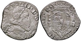 ZECCHE ITALIANE - NAPOLI - Filippo IV (1621-1665) - Tarì 1622 P.R. 30b; MIR 245/3 AG Sigle MC/C dietro la testa
qBB/BB
