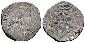 ZECCHE ITALIANE - NAPOLI - Filippo IV (1621-1665) - Tarì 1622 P.R. 30b; MIR 245/3 AG Sigle MC/C dietro la testa
qBB