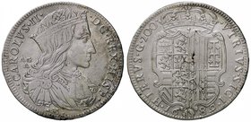 ZECCHE ITALIANE - NAPOLI - Carlo II, secondo periodo (1675-1700) - Ducato 1689 - Busto coronato a d. /R Stemma coronato P.R. 2a; MIR 293/1 NC AG Sigle...