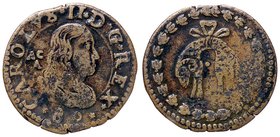 ZECCHE ITALIANE - NAPOLI - Carlo II, secondo periodo (1675-1700) - Tornese 1680 - Busto a d. /R Tosone entro ghirlanda P.R. 67; MIR 308/5 CU Coniata a...