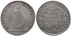 ZECCHE ITALIANE - NAPOLI - Repubblica Napoletana (1799) - 12 Carlini 1799 P.R. 1; Mont. 330 AG
BB