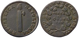 ZECCHE ITALIANE - NAPOLI - Repubblica Napoletana (1799) - 4 Tornesi 1799 P.R. 4; Mont. 336 R CU
BB+