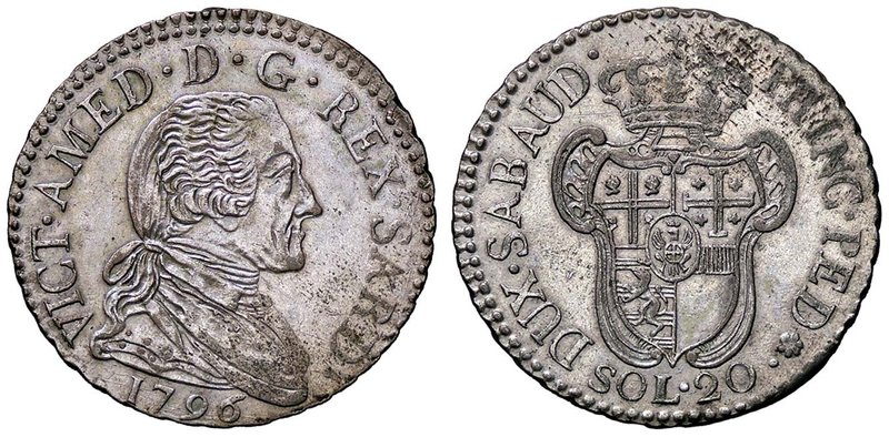 SAVOIA - Vittorio Amedeo III (1773-1796) - 20 Soldi 1796 Mont. 373 MI Metallo po...