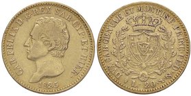 SAVOIA - Carlo Felice (1821-1831) - 20 Lire 1825 T Pag. 51; Mont. 35 AU
BB/BB+