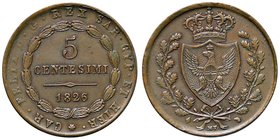 SAVOIA - Carlo Felice (1821-1831) - 5 Centesimi 1826 T (L) Pag. 127; Mont. 130 CU
SPL