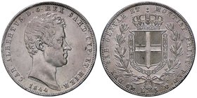 SAVOIA - Carlo Alberto (1831-1849) - 5 Lire 1844 G Pag. 255; Mont. 131 AG
SPL+/qFDC