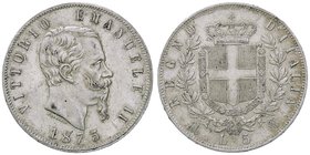 SAVOIA - Vittorio Emanuele II Re d'Italia (1861-1878) - 5 Lire 1875 M Pag. 499; Mont. 184 AG
bello SPL