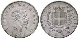 SAVOIA - Vittorio Emanuele II Re d'Italia (1861-1878) - 2 Lire 1863 N Stemma Pag. 506; Mont. 196 AG
qSPL/SPL