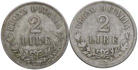 SAVOIA - Vittorio Emanuele II Re d'Italia (1861-1878) - 2 Lire 1863 T e N Valore R AG Lotto di 2 monete
MB÷qBB