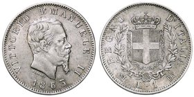 SAVOIA - Vittorio Emanuele II Re d'Italia (1861-1878) - Lira 1863 M Stemma Pag. 514; Mont. 204 AG
BB-SPL