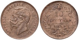 SAVOIA - Vittorio Emanuele II Re d'Italia (1861-1878) - 10 Centesimi 1866 T Pag. 543; Mont. 232 CU
qSPL