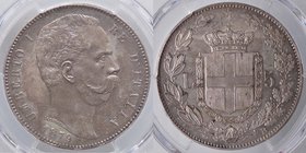 SAVOIA - Umberto I (1878-1900) - 5 Lire 1879 Pag. 590; Mont. 33 AG Sigillata PCGS MS61
qFDC