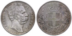SAVOIA - Umberto I (1878-1900) - 5 Lire 1879 Mont. 34 R AG FEKT sul bordo
BB+