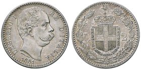 SAVOIA - Umberto I (1878-1900) - 2 Lire 1881 Pag. 591; Mont. 35 AG
BB-SPL