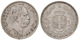 SAVOIA - Umberto I (1878-1900) - Lira 1884 Pag. 602; Mont. 47 R AG Colpetto
qSPL/SPL