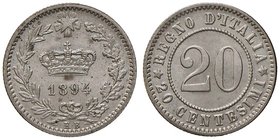 SAVOIA - Umberto I (1878-1900) - 20 Centesimi 1894 KB Pag. 611; Mont. 58 NI Macchioline
FDC