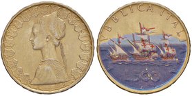 REPUBBLICA ITALIANA - Repubblica Italiana (monetazione in lire) (1946-2001) - 500 Lire 1958 - Caravelle Mont. 2 AG Dorata e smaltata
qFDC