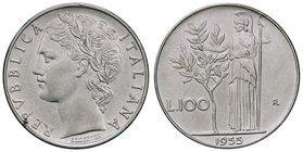 REPUBBLICA ITALIANA - Repubblica Italiana (monetazione in lire) (1946-2001) - 100 Lire 1955 Mont. 5 AC
SPL-FDC