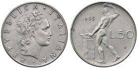 REPUBBLICA ITALIANA - Repubblica Italiana (monetazione in lire) (1946-2001) - 50 Lire 1955 Mont. 8 AC
qFDC