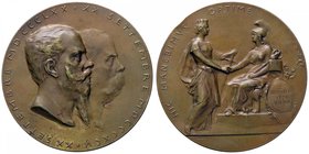 MEDAGLIE - SAVOIA - Umberto I (1878-1900) - Medaglia 1895 - 25° Anniversario presa di Porta Pia - Teste affiancate di Vittorio Emanuele II e Umberto I...