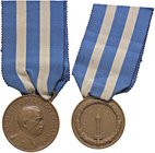 MEDAGLIE - SAVOIA - Vittorio Emanuele III (1900-1943) - Medaglia Al merito di lungo comando - Testa a d. /R Gladio romano entro corona Bramb. 705 AE Ø...