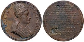MEDAGLIE - PAPALI - Niccolò I (858-867) - Medaglia - Busto a d. /R Scritta AE Ø 38 Mancanze al R/
BB+/qBB