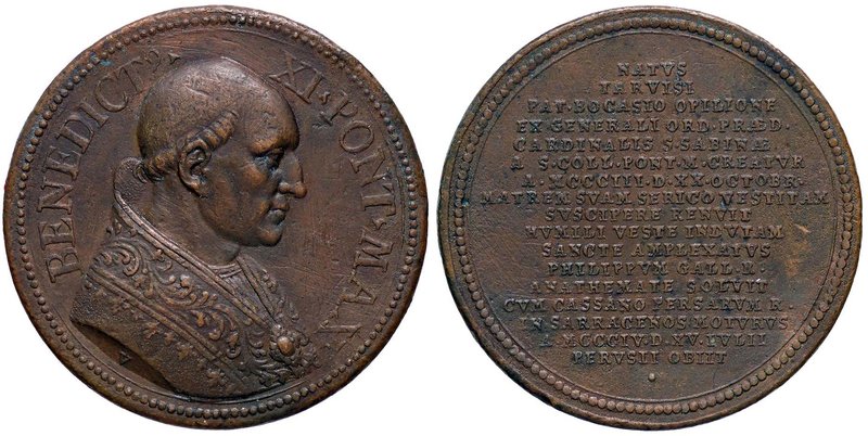 MEDAGLIE - PAPALI - Benedetto XI (1303-1304) - Medaglia - Busto a d. /R Scritta ...