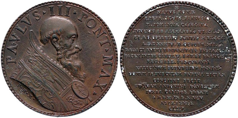 MEDAGLIE - PAPALI - Paolo III (1534-1549) - Medaglia - Busto a d. /R Scritta AE ...