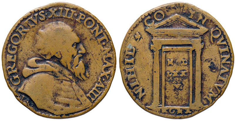 MEDAGLIE - PAPALI - Gregorio XIII (1572-1585) - Medaglia 1575 A. III - Busto del...
