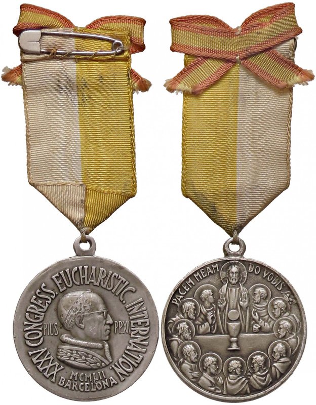 MEDAGLIE - PAPALI - Pio XII (1939-1958) - Medaglia 1952 - XXXV congresso eucaris...