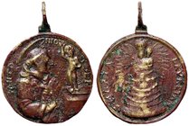 MEDAGLIE - RELIGIOSE - Medaglia Madonna di Loreto e Sant'Antonio AE Ø 32
qBB