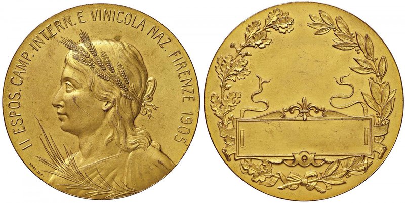 MEDAGLIE - CITTA' - Firenze - Medaglia 1905 - II Esposizione Camp. Intern. e vin...